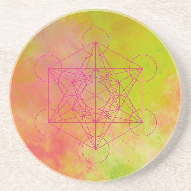 Dessous De Verre En Grès Métatron, chakra, zen, géométrie sacrée, angel, (Devant)