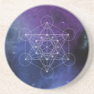 Dessous De Verre En Grès Métatron, chakra, zen, géométrie sacrée, géométrie