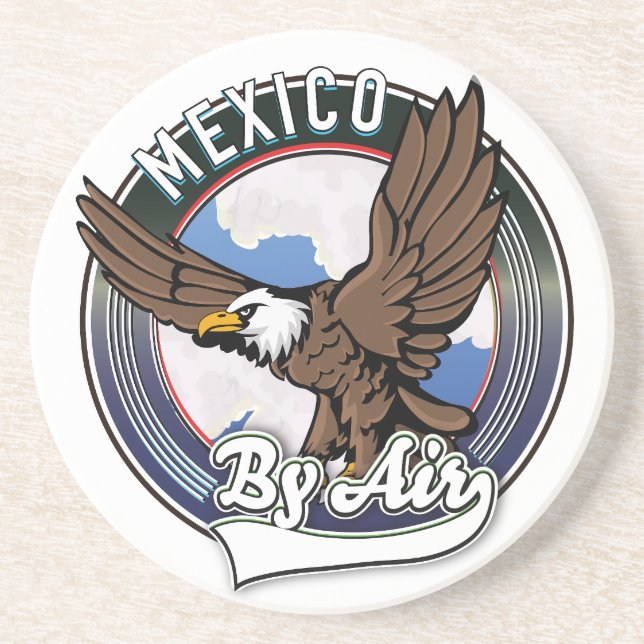 Dessous De Verre En Grès Mexique par patch de voyage aérien. (Devant)