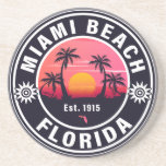 Dessous De Verre En Grès Miami Beach Floride Retro Sunset Souvenirs 60s<br><div class="desc">Miami Beach Florida Vintage 60s Souvenirs. Miami Beach Floride - Retro Tropical Palm Tree 60s Souvenirs design Vintage fait un grand cadeau de Noël ou d'anniversaire pour les fans de Miami Beach plage. Le design rétro de l'ambiance estivale est un cadeau parfait pour les amateurs de voyage et de destination...</div>
