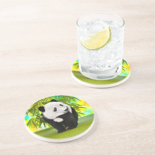 Dessous De Verre En Grès Mignon Ours Panda Kawaii Amoureux des Animaux Cade