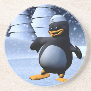 Dessous De Verre En Grès Mignon pingouin marin d'hiver Art de vacances enne