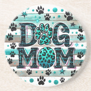 Dessous De Verre En Grès Mignonne maman chien