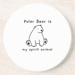 Dessous De Verre En Grès Mignonne Ours Polaire Est Mon Esprit Ours Animal O