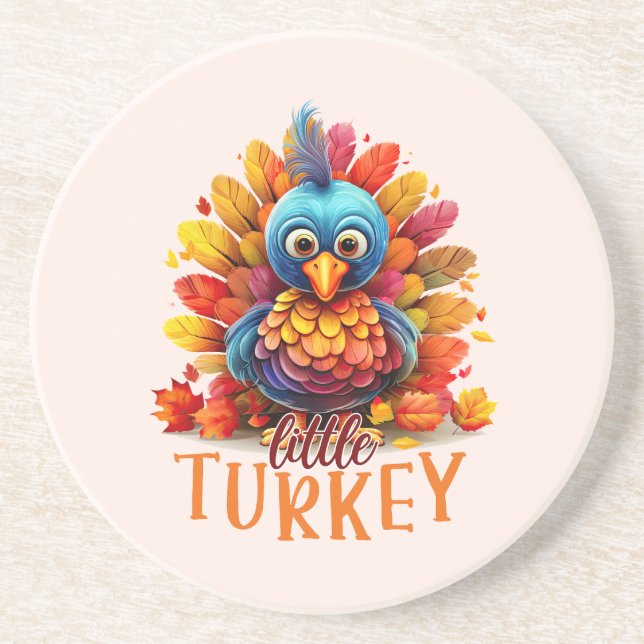 Dessous De Verre En Grès Mignonne Turquie Thanksgiving (Devant)