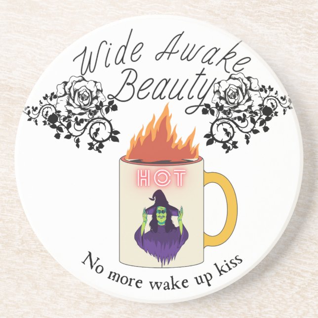 Dessous De Verre En Grès Mikitiez café halloween sorcière princesse beauté (Devant)