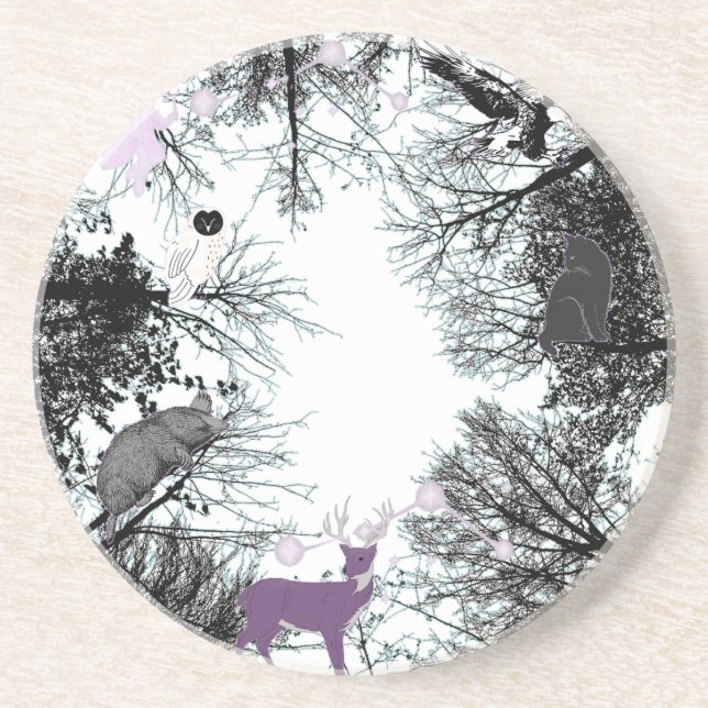 Dessous De Verre En Grès Mikitiez fée magique hibou de la forêt (Devant)