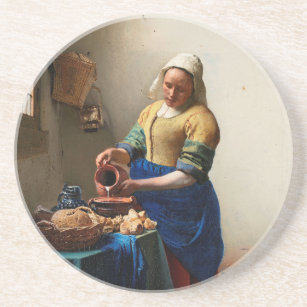 Dessous De Verre En Grès Milkmaid Kitchen Maid par Johannes Vermeer
