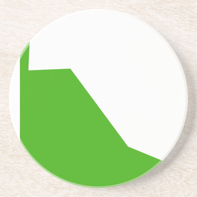 Dessous De Verre En Grès Minimalisme Vert Blanc (Devant)