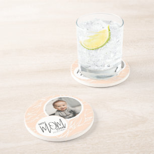 Dessous De Verre En Grès Minimaliste Chic Meilleur Maman Jamais Rose Photo