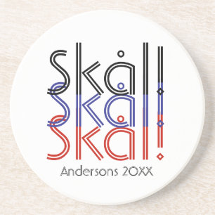 Dessous De Verre En Grès Minimaliste Norvège Skål !   Cadeau de fiançailles