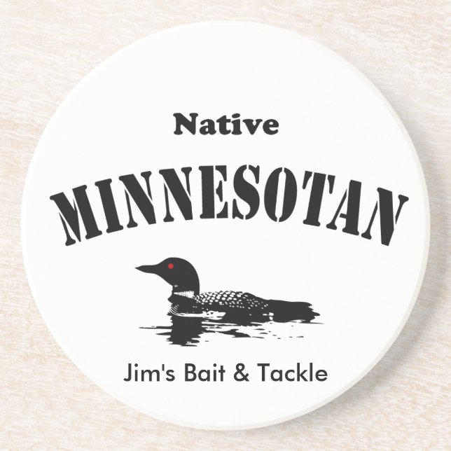 Dessous De Verre En Grès Minnesotan natif - Message personnalisé (Devant)