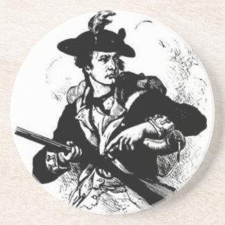 Dessous De Verre En Grès Minuteman révolutionnaire de guerre avec l'arme à