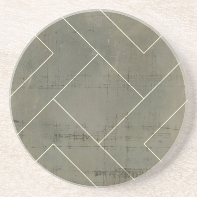 Dessous De Verre En Grès Modèle Abstrait avec formes géométriques (Devant)