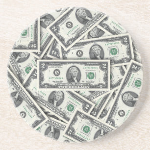 Dessous De Verre En Grès Modèle de billet de 2 dollars