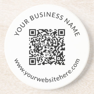 Dessous De Verre En Grès Modèle de code QR téléchargé avec texte modifiable