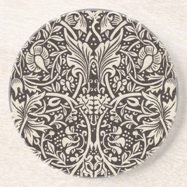 Dessous De Verre En Grès Modèle de papier peint floral jonquille de William (Devant)