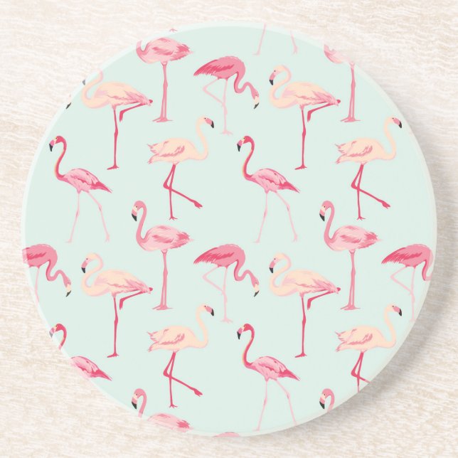 Dessous De Verre En Grès Modèle Flamingo rétro (Devant)