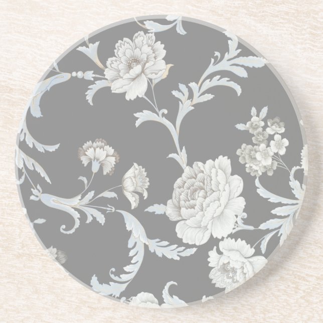 Dessous De Verre En Grès Modèle floral (Devant)