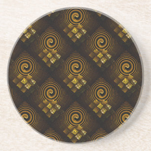 Dessous De Verre En Grès Moderne Bohème Élégant Motif Artistique Abstrait D