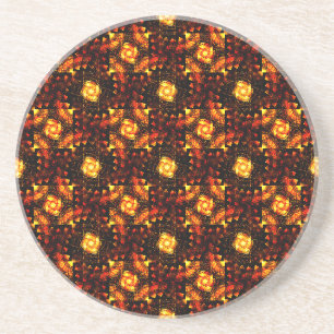 Dessous De Verre En Grès Moderne Bohème Élégant Motif Artistique Abstrait O