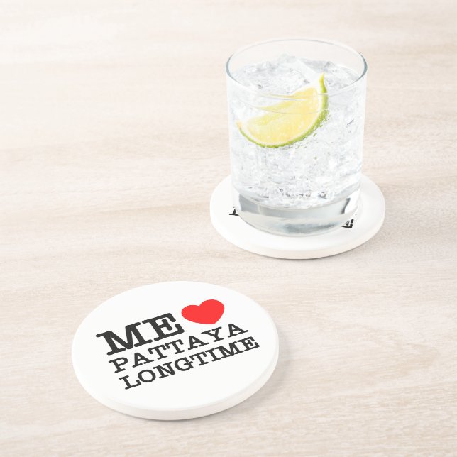 DESSOUS DE VERRE EN GRÈS MOI AIME PATTAYA LONGTIME (Côté)