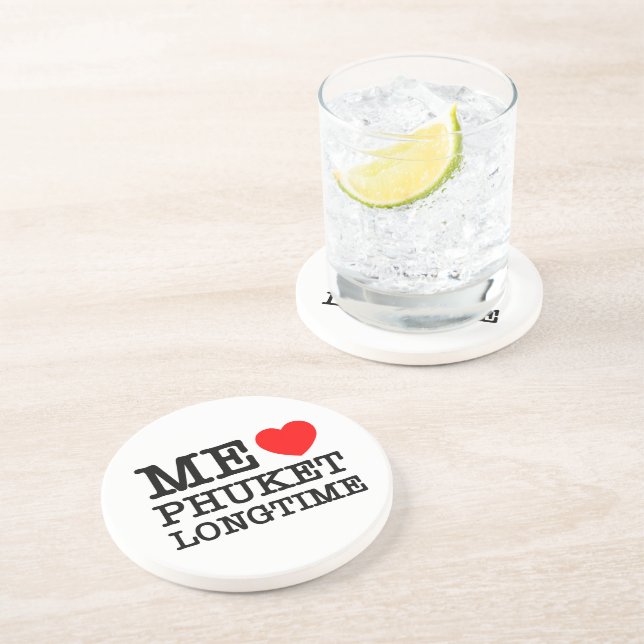 DESSOUS DE VERRE EN GRÈS MOI LOVE PHUKET LONGTEMPS (Côté)