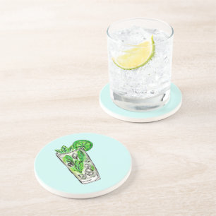 Dessous De Verre En Grès Mojito en bon état en cocktail d'aquarelle d'ét