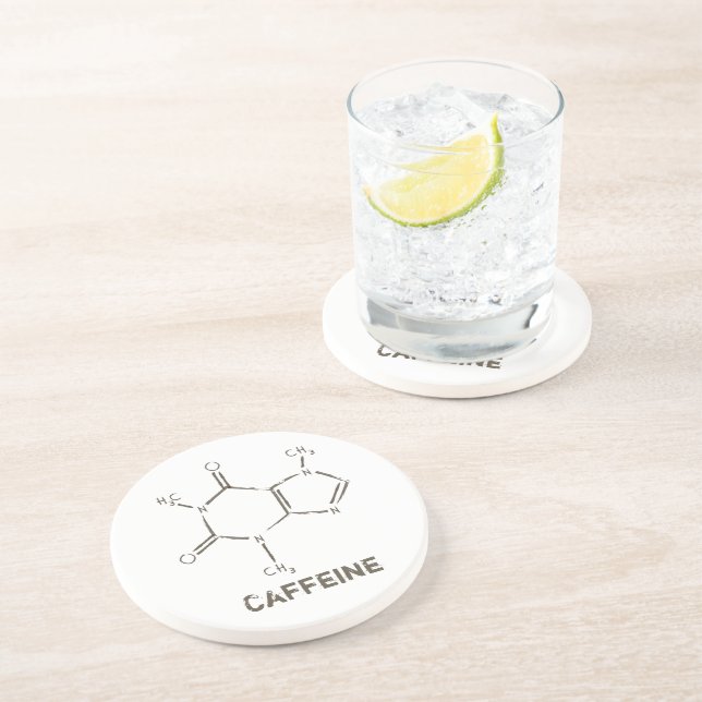 Dessous De Verre En Grès Molécule de caféine (Côté)
