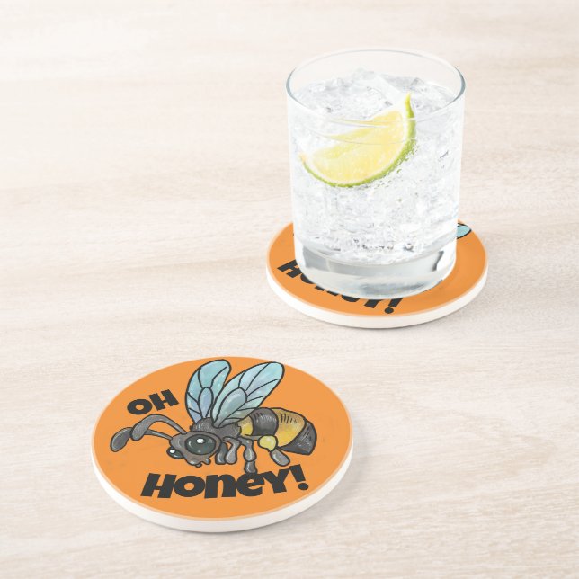 Dessous De Verre En Grès Mon chéri ! Abee mignonne (Côté)