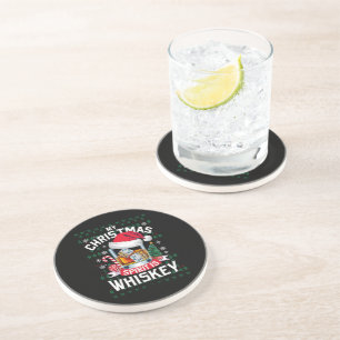 Dessous De Verre En Grès Mon esprit de Noël est pull moche Whiskey Xmas P