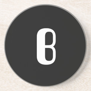 Dessous De Verre En Grès Monogramme de contrôle de "B", de rouge et de