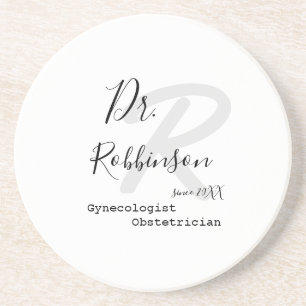 Dessous De Verre En Grès Monogramme de gynécologue obstétricien sur mesure