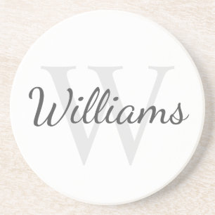 Dessous De Verre En Grès Monogramme et nom personnalisés