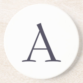 Dessous De Verre En Grès Monogramme moderne élégant bleu clair initial
