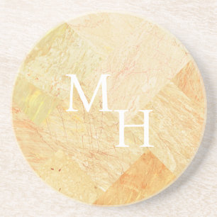Dessous De Verre En Grès Monogramme personnalisé Champagne Abstrait élégant