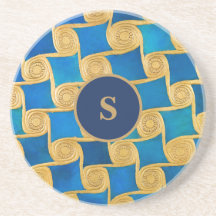 Monogramme personnalisé Égypte ancienne bleu or
