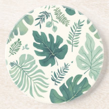 Monstera Mood - Dessous de verre de grès à feuille