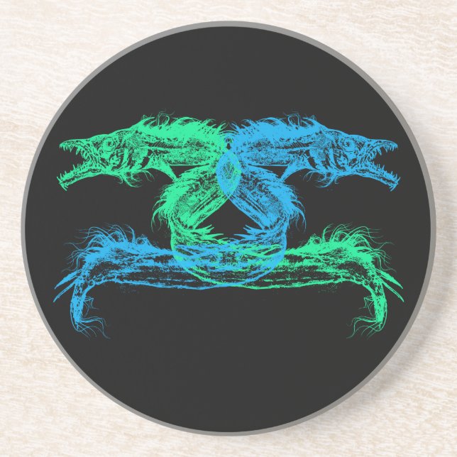 Dessous De Verre En Grès Monstres de mer Choisissez votre couleur Arrière - (Devant)