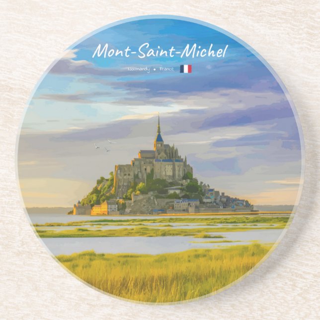 Dessous De Verre En Grès Mont-Saint-Michel, France - Abbaye médiévale (Devant)