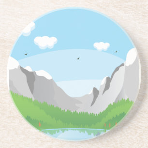 Dessous De Verre En Grès Montagnes
