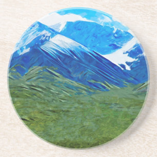 Dessous De Verre En Grès Montagnes et ciel d'abrégé sur Denali Alaska