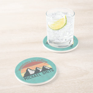 Dessous De Verre En Grès Montagnes pastel vintage appellent monogramme