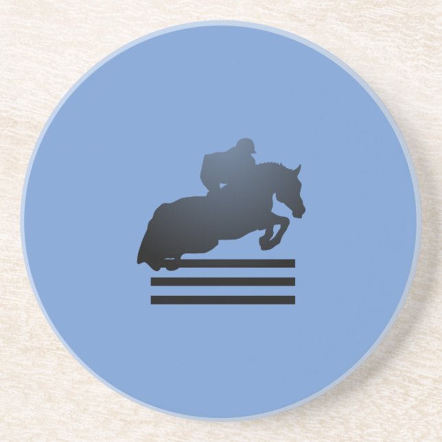 Dessous De Verre En Grès Montrez le cavalier qui franchit un obstacle. (Devant)