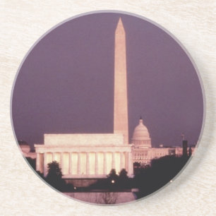 Dessous De Verre En Grès Monument de Washington, le capitol et Jefferson