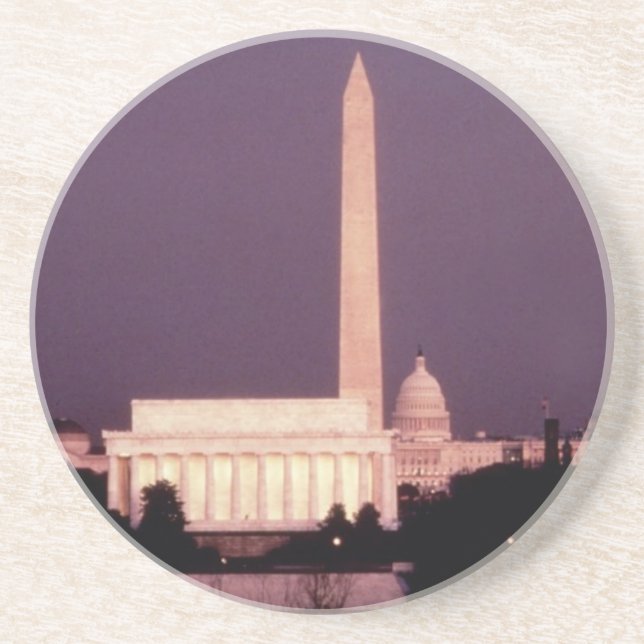 Dessous De Verre En Grès Monument de Washington, le capitol et Jefferson (Devant)