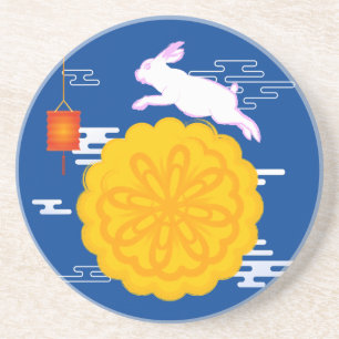 Dessous De Verre En Grès Mooncake Jumping Moon Moon Moon Rabbit