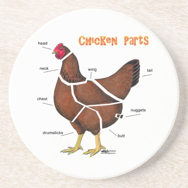 Dessous De Verre En Grès Morceaux de poulet (Devant)