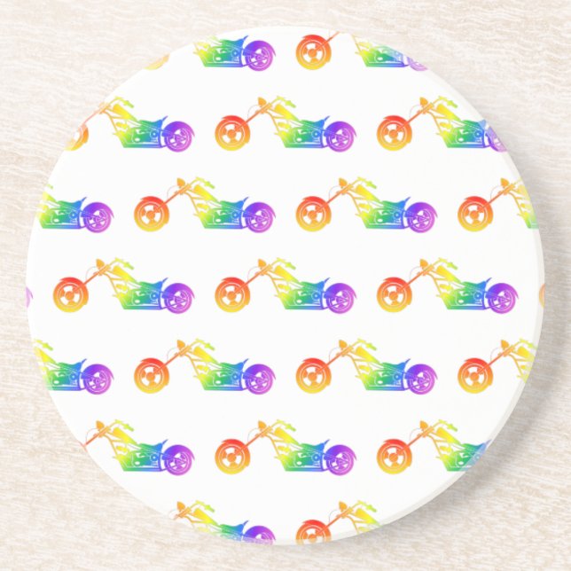 Dessous De Verre En Grès Mortocycle arc-en-ciel (Devant)