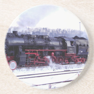 Dessous De Verre En Grès moteur de station de locomotive ferroviaire de